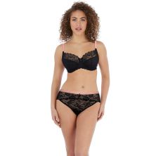 Sujetador stretch negro y braga soporte lateral Offbeat de Freya