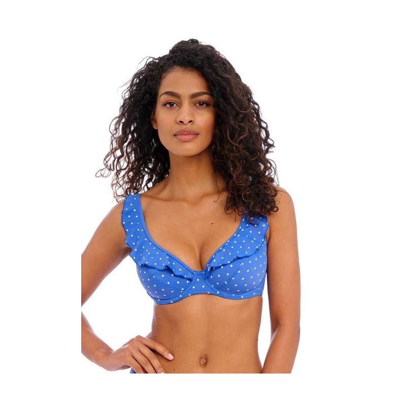 Color azul Top de bikini high apex Jewel Cove de Freya estampado