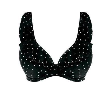 Color negro Top de bikini high apex Jewel Cove de Freya estampado