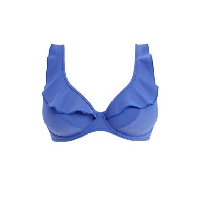 Color azul Top de bikini high apex Jewel Cove de Freya liso tallas grandes 