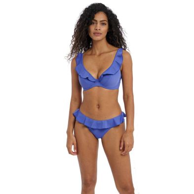 Color azul Top de bikini high apex Jewel Cove de Freya liso copa h