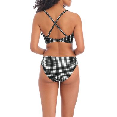 Top de bikini bandeau Check In Monochrome de Freya cruzado