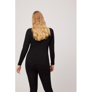 Camiseta térmica negra manga larga plumeti de Ysabel Mora espalda
