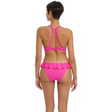 Top de bikini volantes high apex rosa con diamantes Jewel Cove de Freya espalda cruzada