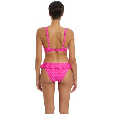 Top de bikini volantes high apex rosa con diamantes Jewel Cove de Freya espalda