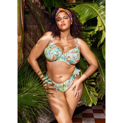 Top de bikini plunge Sunshine Cove de Elomi pose