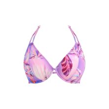 Top de bikini halter lila Miami Sunset Cassis de Freya frontal