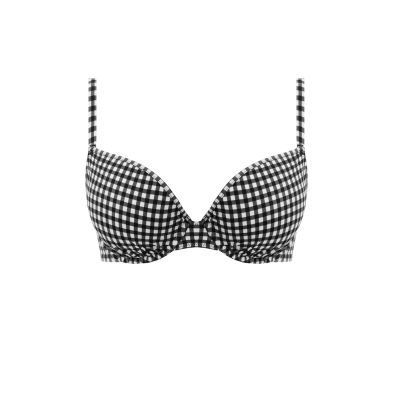 Top de bikini preformado negro Check in de Freya frontal