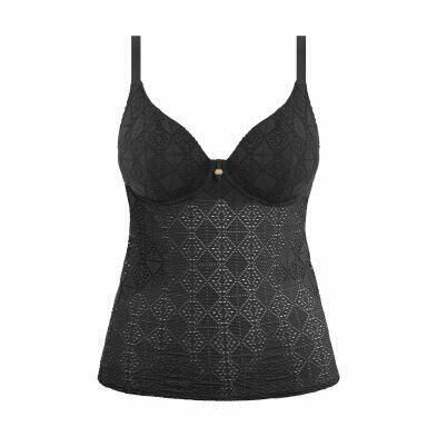 Top de tankini negro Nomad Nights de Freya frontal