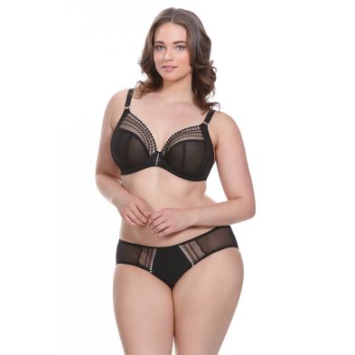 Sujetador talla grande plunge negro Matilda de Elomi conjunto frente