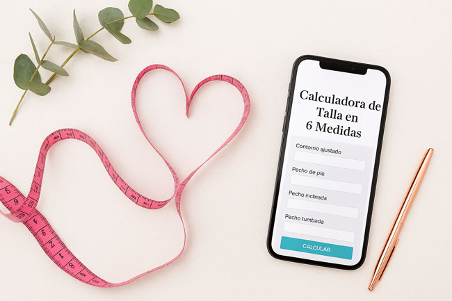 Calculadora de talla de sujetador con cinta métrica